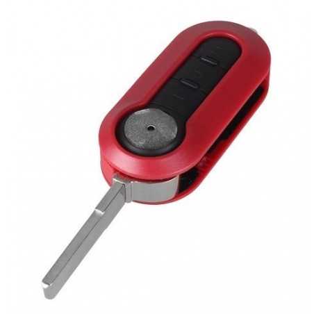 Fiat 3 Button Modified Flip Remote Key Shell (Red Colour) - Replacement Key Cases from www.keycasereplace.co.uk